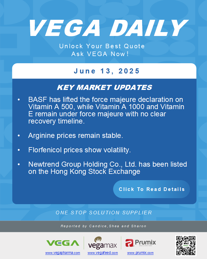 Vega Daily Dated on June 13th 2025 Vitamin Amino Acid APl Food Additives.png